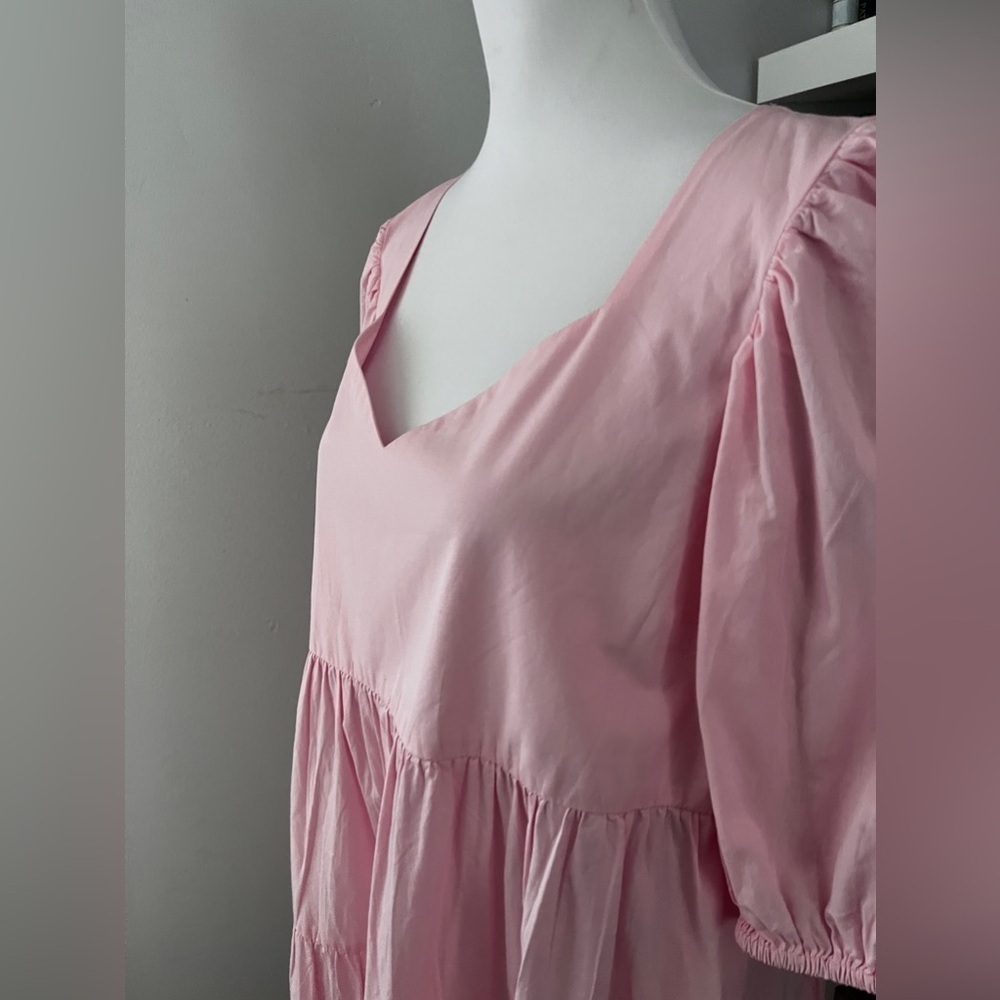 The Tiny Tassel Pink Tiered maxi dress size medium - Picture 3 of 12